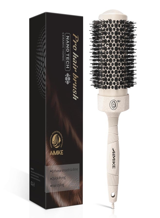 AIMIKE Large Nano Thermal Ceramic Round Brush with Barrel 2.1 inch for Blow Drying, Volume Blow Out and Curling Hair Styling (3.4 inch) - Image 1